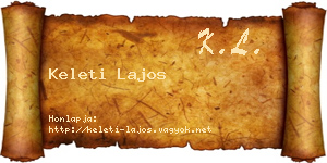 Keleti Lajos névjegykártya