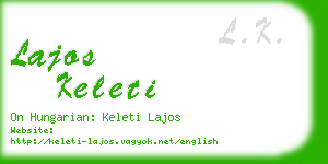 lajos keleti business card